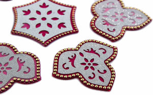 Designer Floating Rangoli - Lotus Shape (Set of 7 Pieces)