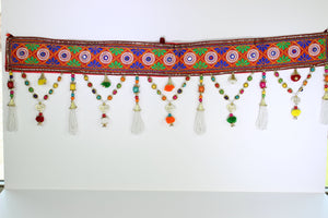 Traditional Gamthi Patta with colorful pearls Door Hanging Toran