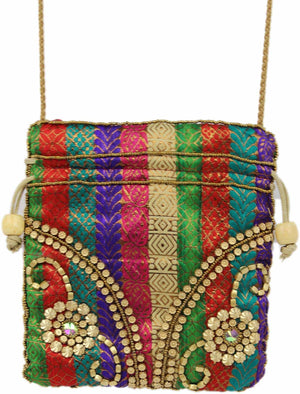 Handmade multi color beaded purse